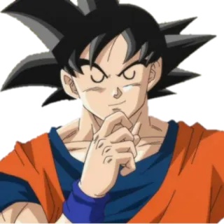 🤔 Goku Dragon Ball 애니메이션, 드래곤볼, 손오공, 생각, 능글 telegram sticker