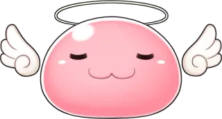 😇 blob, angel, halo, wings, cute, pink telegram sticker
