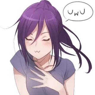 💫 uwu Anime, Garota, Fofa, UwU, Mulher, Expressão, Feliz whatsapp sticker