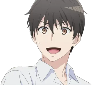 😅 anime, kreskówka, mężczyzna, uśmiech, student telegram sticker