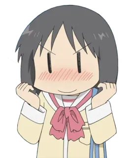 😳 Yuko Aioi Nichijou Anime, Mangá, Personagem, Uniforme escolar, Nichijou, Yuko Aioi telegram sticker