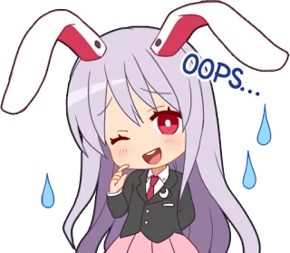 😅 OOPS... anime, bunny, cute, chibi, girl telegram sticker
