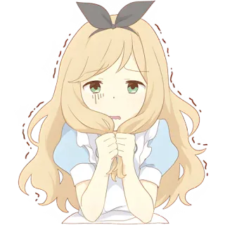😬 anime, girl, blonde, cute, ribbon telegram sticker
