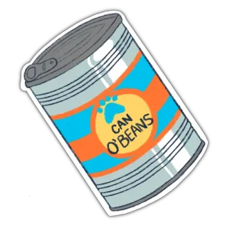 🥫 Can O' Beans can, beans, food, pet, paw print, illustration telegram sticker