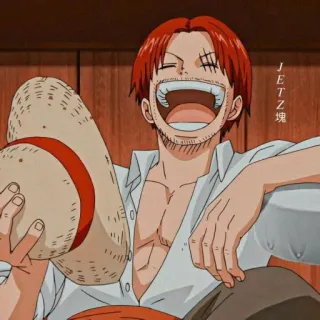 😂 Shanks One Piece Anime, One Piece, Shanks, Rude Włosy, Pirat, Manga telegram sticker