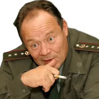 😯 cigarrillo, uniforme militar, ejército ruso, fumando, militar telegram sticker