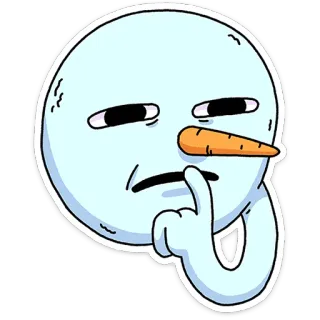 🤔 cartoon, snowman, thinking, silent, character, snow telegram sticker