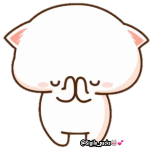 😔 gato, lindo, kawaii, animal, pegatina telegram sticker