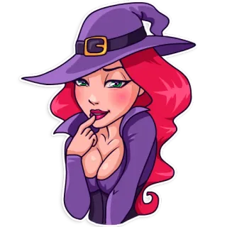 ☺️ strega, donna, halloween, cartone animato telegram sticker