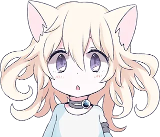 😯 Anime, Catgirl, Manga, Kawaii, Süß, Sticker telegram sticker