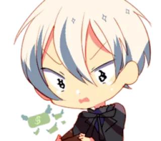 💸 anime, chibi, money, cute, cartoon whatsapp sticker