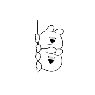 😕 mono, conejo, dibujos animados, animal, pegatina, blanco telegram sticker