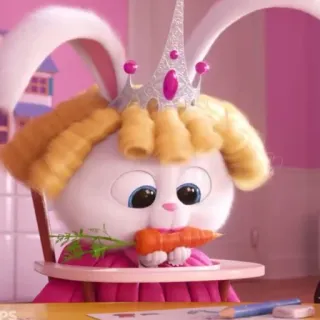 🐰 Snowball The Secret Life of Pets coniglio, carino, carota, animale domestico, animale, cartone animato, simpatico whatsapp sticker