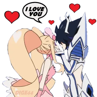 🥰 I LOVE YOU liebe, herzen, paar, anime, kuss telegram sticker
