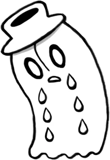 😭 fantôme, pleurer, triste, chapeau, effrayant telegram sticker