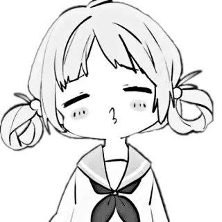 🦋 Anime, Manga, Gadis, Seragam sekolah, Imut, Cemberut, Kartun telegram sticker