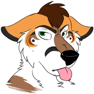 😒 Hund, Fell, Cartoon, Tier, Illustration telegram sticker