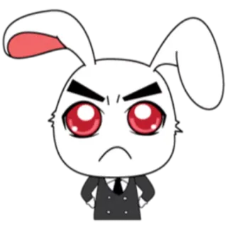😠 生气, 兔子, 兔子, 西装, 卡通, 角色 whatsapp sticker