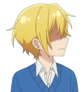 😱 anime, capelli biondi, personaggio, adesivo telegram sticker