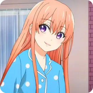 🙂 anime, girl, cute, smile, pajamas, cartoon telegram sticker