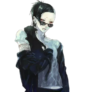 😎 Anime, Personaggio, Figo, Occhiali da sole, Tatuaggio, Stile telegram sticker
