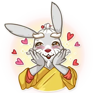 😍 coelho, coelhinho, fofo, corações, amor, animal, desenho animado telegram sticker