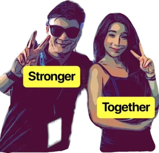 🤝 Stronger Together люди, дружба, вместе, позитив, команда, поддержка, мир telegram sticker