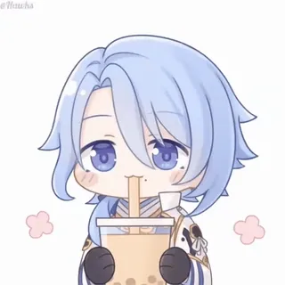 😳 Anime, Chibi, Carino, Bubble Tea, Cartone animato telegram sticker