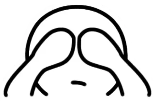 😴 mani, faccia, sbirciare, nascondere, occhiata, occhi, illustrazione telegram sticker