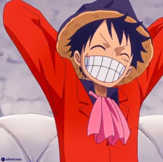 😆 Monkey D. Luffy One Piece Anime, One Piece, Monkey D. Luffy, Kartun telegram sticker