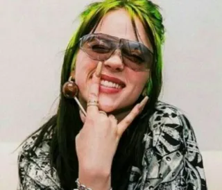 🤘 Billie Eilish นักร้อง, คนดัง, ป็อปสตาร์, Billie Eilish, เพลง telegram sticker