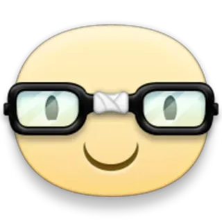 😎 Emoji, Nerd, Bril, Gezicht, Glimlach whatsapp sticker