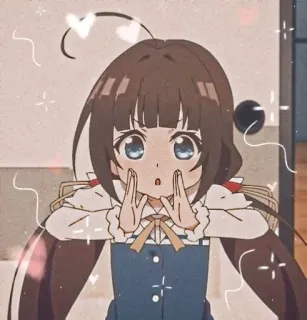💗 Anime, Lindo, Chica, Personaje, Brillo, Corazones telegram sticker