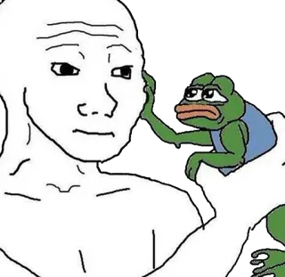 😞 Pepe the Frog mème, grenouille, triste, Wojak, culture web telegram sticker