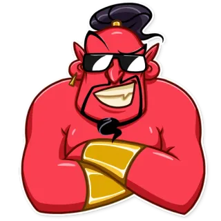😎 精灵, 卡通, 角色, 怪物, 搞笑, 红色 telegram sticker