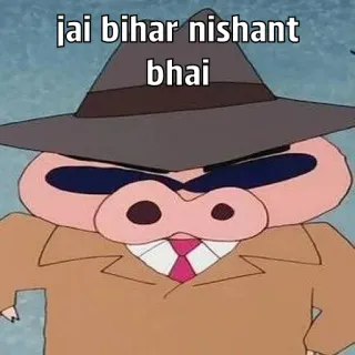 🐽 jai bihar nishant bhai 漫画, 豚, コート, 帽子 telegram sticker