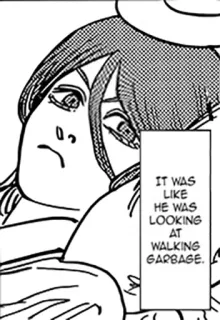 🗑 IT WAS LIKE HE WAS LOOKING AT WALKING GARBAGE. manga, comic, garbage, anime telegram sticker