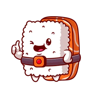 👍 Sushi, Kreskówka, Słodkie, Jedzenie, Maskotka, Kawaii telegram sticker
