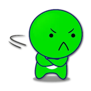 😠 green, cartoon, angry, character, animation telegram sticker