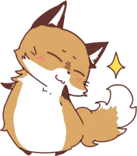🤔 zorro, animal, lindo, dibujos animados, brillo whatsapp sticker