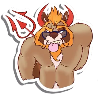 😈 devil, cartoon, animal, anthropomorphic, monster, furry telegram sticker