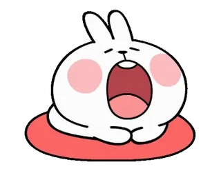 🥱 кролик, зайчик, зевок, сонный, милый, мультик telegram sticker