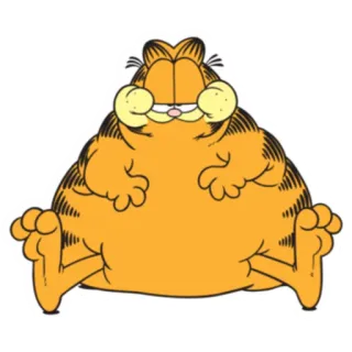 🍴 Garfield Garfield, gato, desenho animado, preguiçoso, laranja, tira de quadrinhos telegram sticker