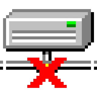 💾 Pixel art, Komputer, Błąd, Krzyż, Czerwony X telegram sticker