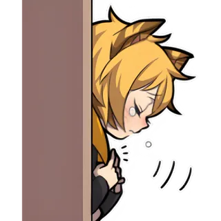 😭 リリ 애니메이션, 귀여운, 빼꼼, 고양이 소녀, 만화 telegram sticker