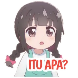 ❓ ITU APA? anime, girl, question, cute telegram sticker