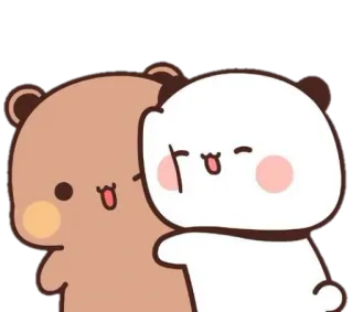 🍼 ursos, desenho animado, fofo, abraçando, kawaii, amizade telegram sticker