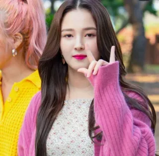 ❣ Nancy Person, Frau, K-Pop, Sängerin, Handbewegung telegram sticker
