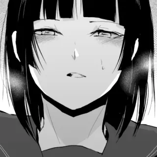 😳 Anime, Mangá, Garota, Ilustração telegram sticker