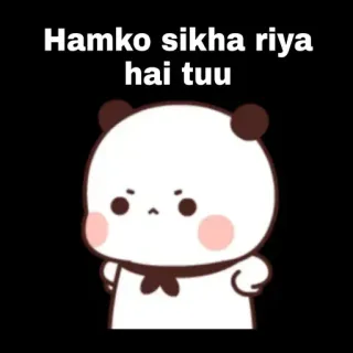 ☹️ Hamko sikha riya hai tuu Panda, Dibujos animados, Mono, Expresión, Molesto, Indio telegram sticker